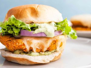 Veggie Burger Recipe with Green Goddess Dressing