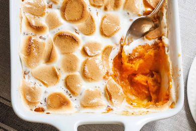 Make Ahead Sweet Potato Casserole with Marshmallows