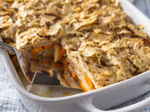 Matzo Casserole with Apples and Sweet Potatoes