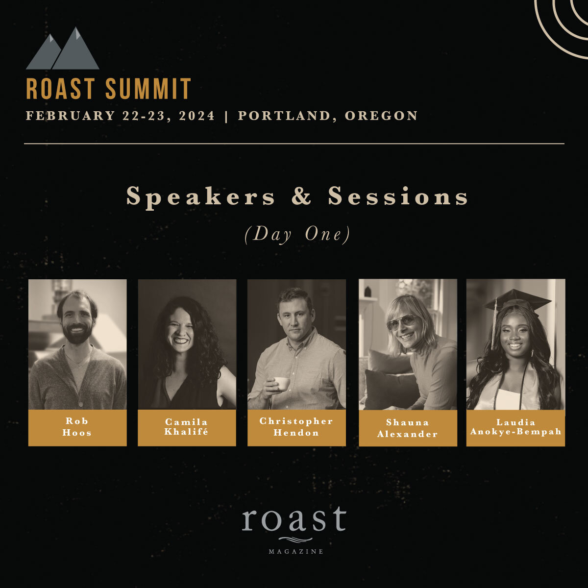 Join us in Portland, Oregon, on February 22-23, 2024, for our sixth Roast Summit event! We will convene at two remarkable venues: the historic McMenamins Kennedy School and the innovative Buckman Coffee Factory.

☕ Day One | Presentations | 9:00 a.m.