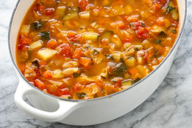 minestrone soup in dutch oven