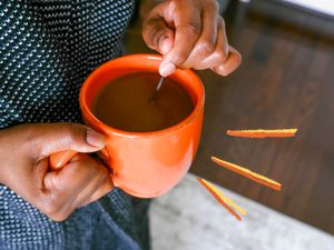 Coffee in a red mug