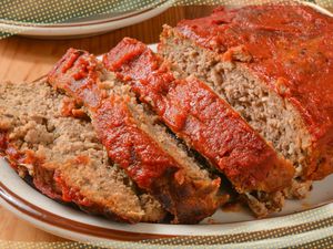 meatloaf on a white platter