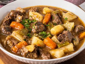 Beef stew in a bowl