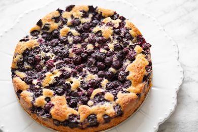 Blueberry Cake on a Plate
