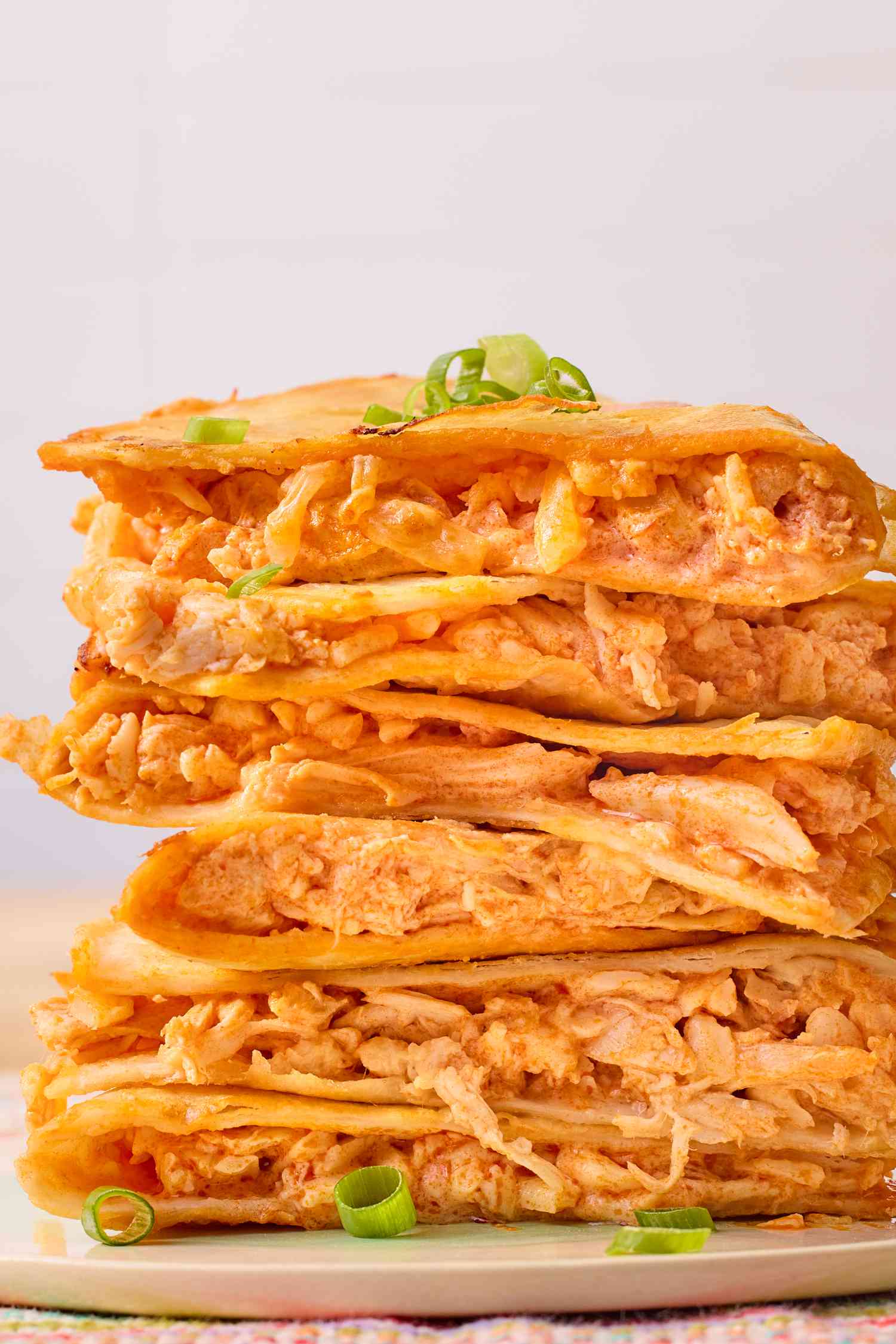 Stack of quesadillas on a plate