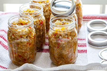 Chow Chow in Canning Jars with One Can Open