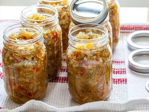 Chow Chow in Canning Jars with One Can Open