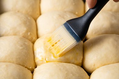 Butter on dinner rolls