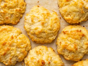 Drop biscuits on a piece of parchment