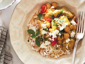 Bowl of Eggplant Chickpea Stew