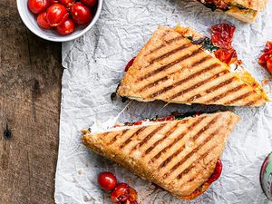 Mutti canned cherry tomatoes on panini