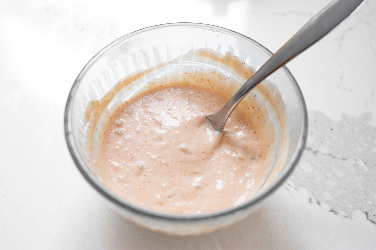 Bowl of Vegan Thousand Island Dressing for Patty Melt Vegan Recipe