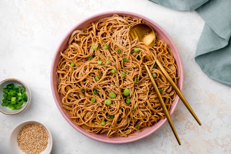 Bowl of Quick and Easy Sesame Peanut Noodles