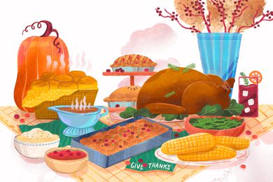 Thanksgiving meal illustration