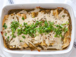 Vegetarian Enchiladas with Easy Tomatillo Salsa