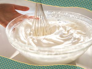 Whipped cream in a bowl