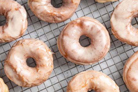 Glazed Donuts on a Wire Rack